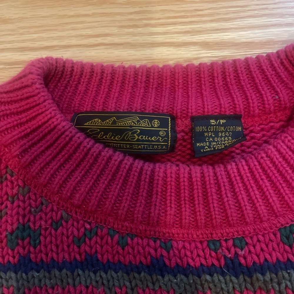 Vintage Eddie Bauer mens sweater. Size S. 100% cotton